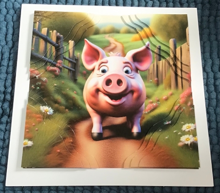 Nursery Rhyme: This Little Piggy 4 7x7 Card Kit. Matching Box, Gift Bauble,Tag by Sharron Hylton