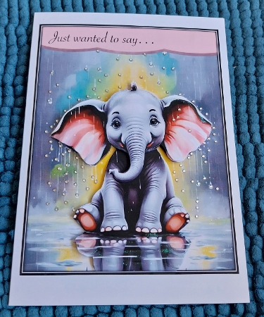 Elephant in the Rain A4 by Sharron Hylton