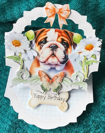 Give the Dog a Bone 1 Shaped Easel Card by Sharron Hylton
