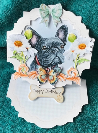 Give the Dog a Bone 7 Shaped Easel Card by Sharron Hylton