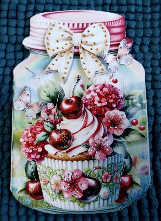 Summer Cupcake Mason Jar 04 Shaped Mini Page Kit by Sharron Hylton