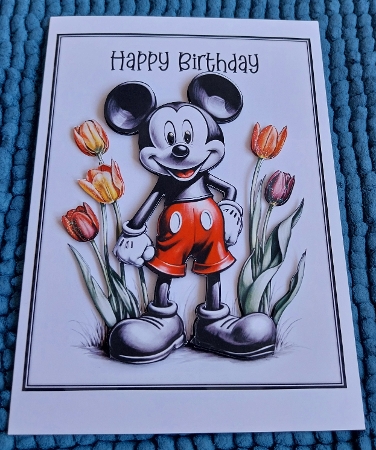 Happy Birthday Mickey A4 by Sharron Hylton
