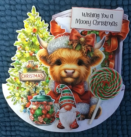 Och Aye Mooey Christmas 10 XL Rocker Card  by Sharron Hylton