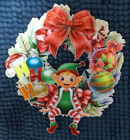 Jingle Elves 4 Hanging Wreath Decoration by Sharron Hylton