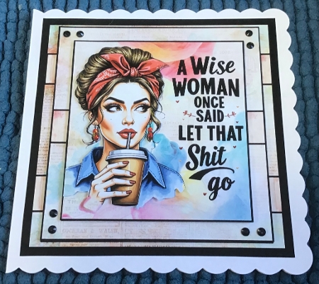 Retro Funny Sarcastic Sassy Girl card by Sharron Hylton