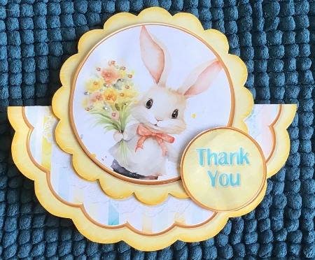 Whimsey Rabbit - Scalloped Rocker Card - Mini Kit by Sharron Hylton