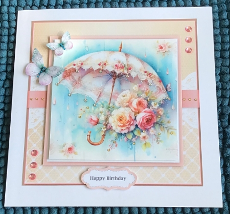 Umbrella, Flowers And Butterflies 6 by Sharron Hylton