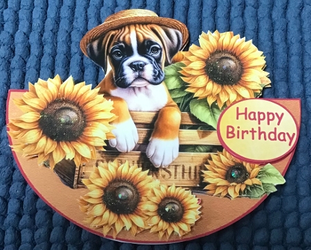 Wobble Card Mini Kit for lots of occasions-Sunflower Puppy #1 by Sharron Hylton