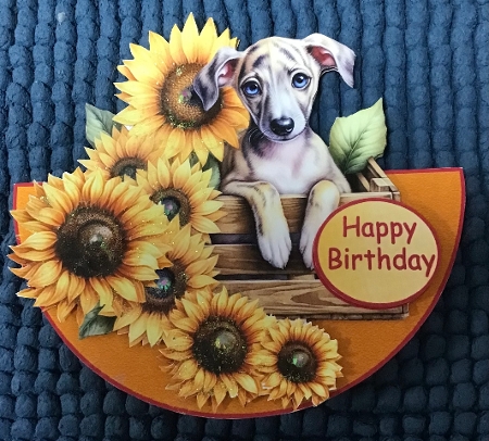Wobble Card Mini Kit for lots of occasions-Sunflower Puppy #3 by Sharron Hylton