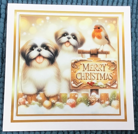 shih-tzu christmas animals by Sharron Hylton