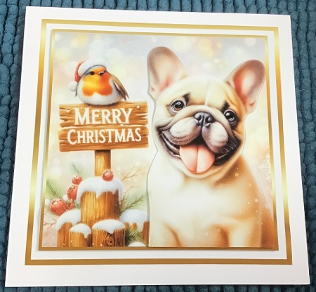 french bulldog christmas animals by Sharron Hylton