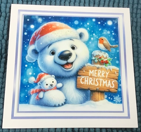 blue christmas polar bear 2 by Sharron Hylton