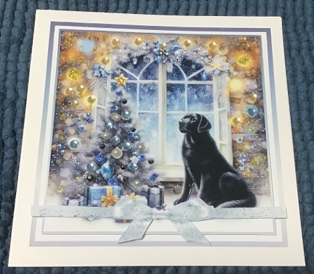 christmas black labrador by Sharron Hylton