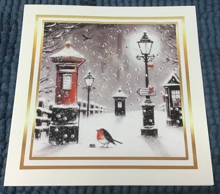 black white robin christmas red accents by Sharron Hylton