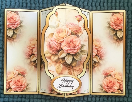 Gatefold pop-out Victorian Roses by Sharron Hylton