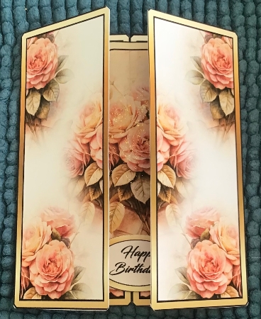 Gatefold pop-out Victorian Roses by Sharron Hylton