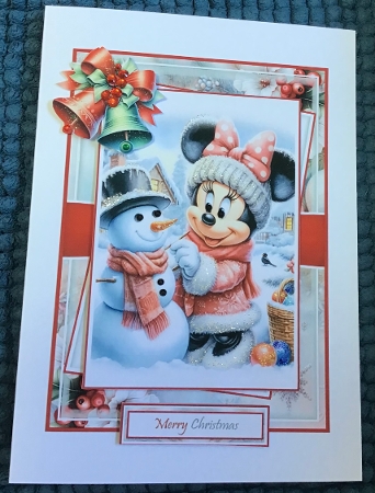 Minnie Builds A Snowman With 3 Toppers - Makes 3 Cards by Sharron Hylton
