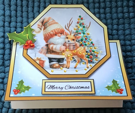 Octagon tent Santas deer friend by Sharron Hylton