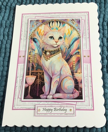 Art Nouveau Cats With Set Of 4 Toppers by Sharron Hylton