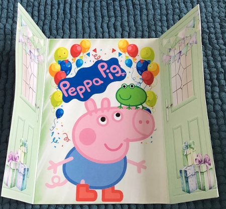 Green Gatefold With Balloons & Peppa Pig (FIVE) by Sharron Hylton