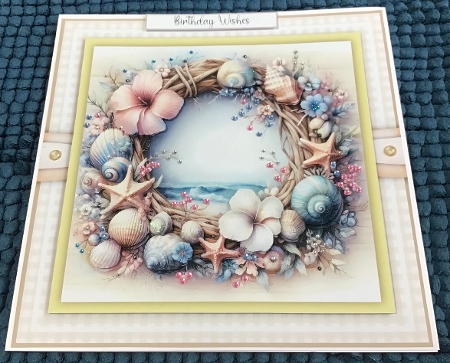 Seashell Wreaths - 8x8 Card Front Bumper Kit  by Sharron Hylton