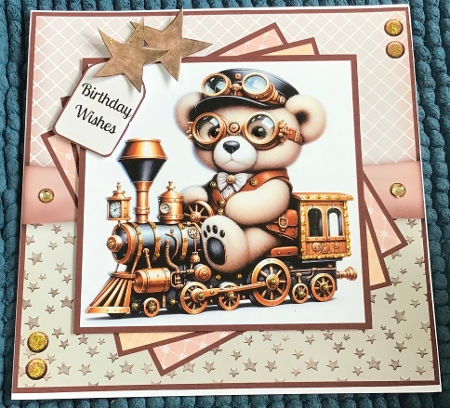 More Steampunk Teds - 8x8 Card Front Bumper Kit  by Sharron Hylton