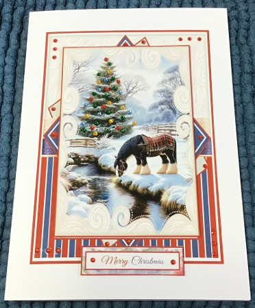 Winter Shire Horse With Set Of 4 Toppers by Sharron Hylton