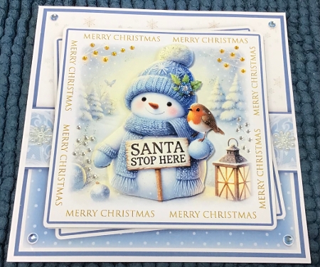 Santa Stop Here Blue Mini Kit by Sharron Hylton
