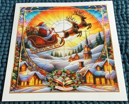 stainglass christmas santa 1 by Sharron Hylton