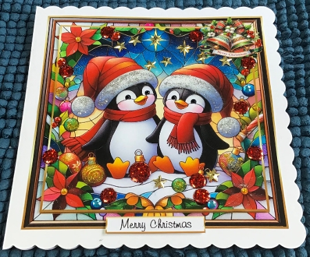 stained glass advent calendar cards penguins2 by Sharron Hylton