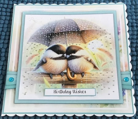 Snuggling in the Rain - 8x8 Card Fronts by Sharron Hylton