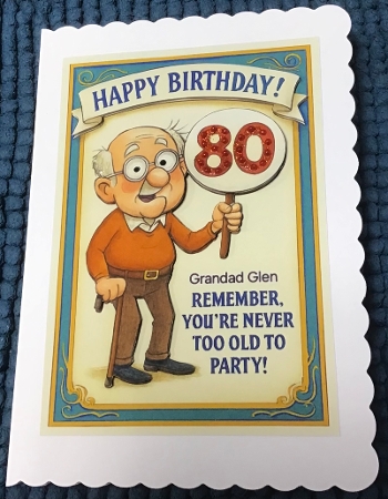 Funny Male Birthday Card A4 – 80th by Sharron Hylton