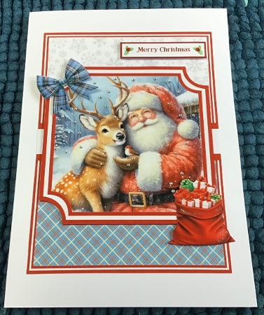 CUDDLES FROM SANTA 6x6 5x7 by Sharron Hylton