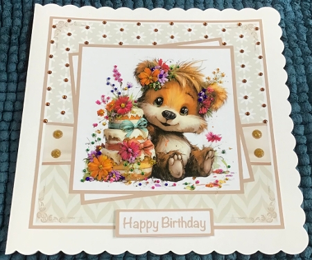 Birthday Bear #1 Mini Kit 7x7 by Sharron Hylton