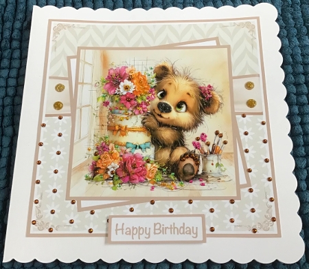 Birthday Bear #2 Mini Kit 7x7 by Sharron Hylton