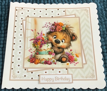 Birthday Bear #3 Mini Kit 7x7 by Sharron Hylton