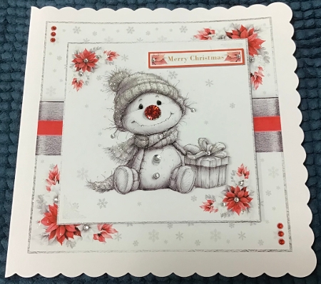 Red Nose Snowman Multi Topper 7x7 inch Kit by Sharron Hylton