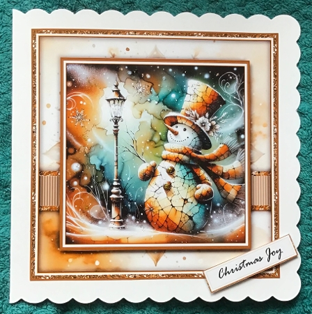 Crackled Snowman - Mini Kit 6x6 by Sharron Hylton