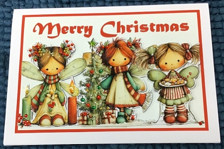 Christmas Whimsical Fairies A5 Card by Sharron Hylton