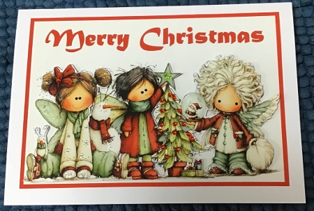 Christmas Whimsical Fairies 2 A5 Card by Sharron Hylton