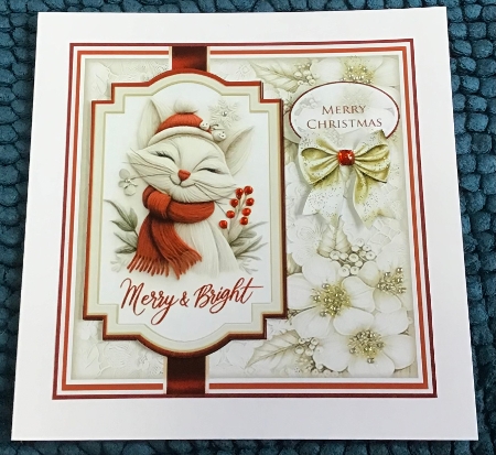Embroidered Christmas Cat Mini Kit by Sharron Hylton
