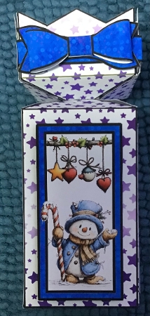 Cracker box Whimsical snowman by Sharron Hylton