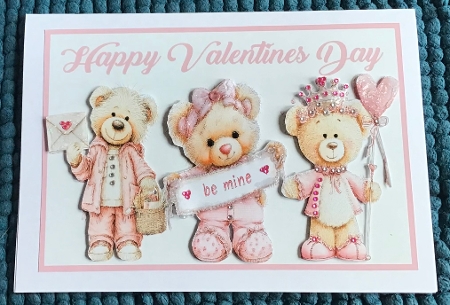 Valentines Bears A5 Card by Sharron Hylton