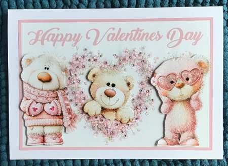 No 2 Valentines Bears A5 Card by Sharron Hylton