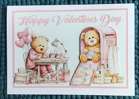 No 3 Valentines Bears A5 Card by Sharron Hylton