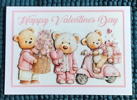 No 4 Valentines Bears A5 Card by Sharron Hylton