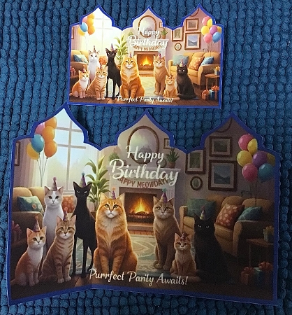 Happy Meowday Birthday Card – Purrfect Cat Party Printable by Sharron Hylton