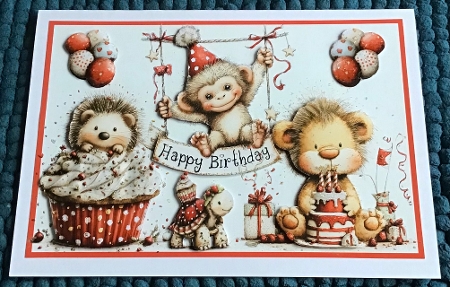 Cute Animals Birthday A5 Card by Sharron Hylton