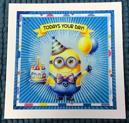 Minion Cheers Birthday Card Front Kit-5 by Sharron Hylton