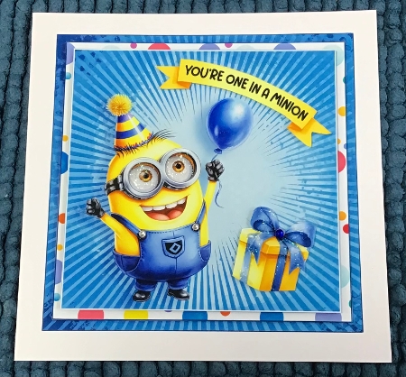 Minion Cheers Birthday Card Front Kit-6 by Sharron Hylton